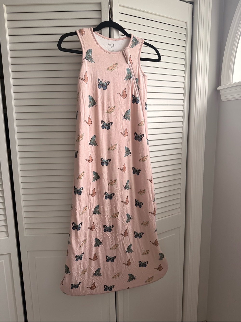 Kyte Baby XL pink sleepsack in butterfly